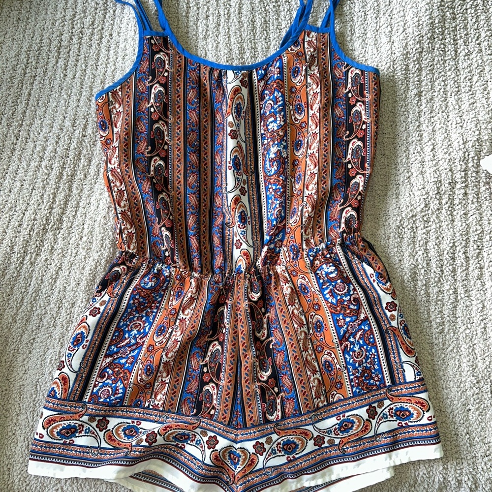 Colorful Paisley Print Jumpsuit